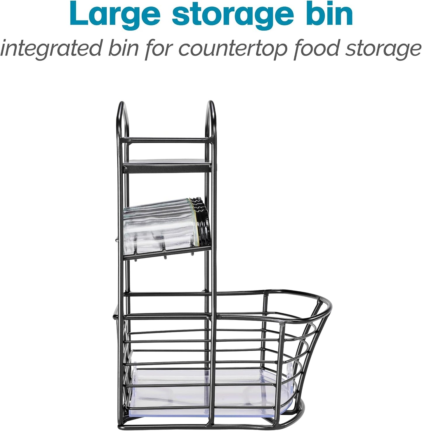 Polder Countertop Storage Bin with Shelf