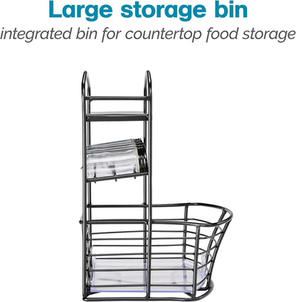 Polder Countertop Storage Bin with Shelf