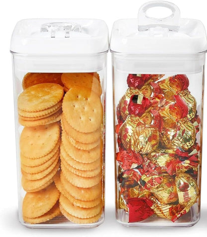 Food Flip‑Tite Airtight Storage Containers 1.2L (2‑Pack), BPA‑Free Acrylic, Easy One‑Hand Flip Lid, Stackable Pantry Jars for Snacks, Coffee, Pet Treats & Small Kitchen Items