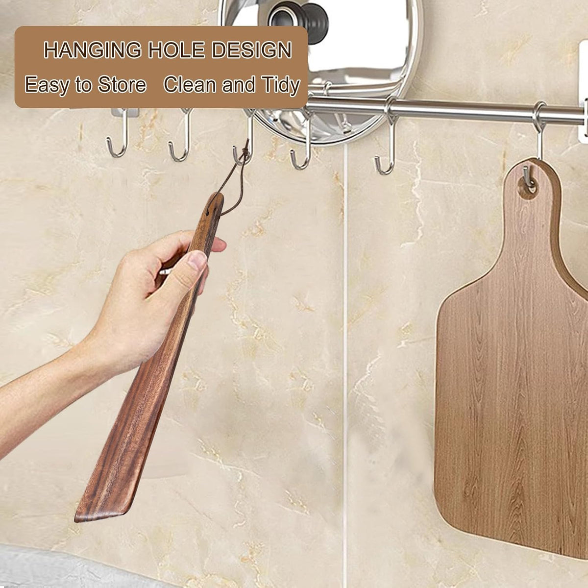 12-Inch Non-Toxic Teak Wood Cooking Spatula, Small Wooden Scraper, Flat Wooden Egg Flipper – Ideal for Flipping, Scraping, Stirring – Perfect for Non-Stick and Cast Iron Pans