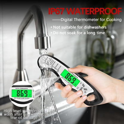 Cooking Thermometer，IP67 Waterproof Meat Thermometer Digital