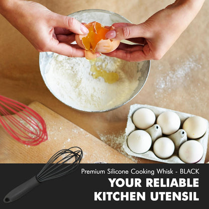 Chef Craft Premium Silicone Wire Cooking Whisk, 10.5 Inch, Red