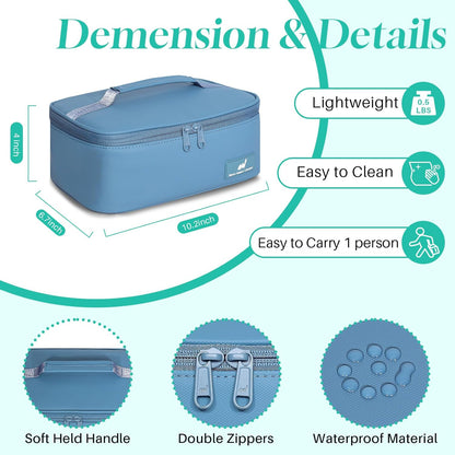 NOL Mini Insulated Lunch Bag for Women Men Kids | Small Leakproof Reusable Lunch Tote | Fits 6 Cans 330ml | Thermal Cooler for Work School Picnic Camping, Navy blue