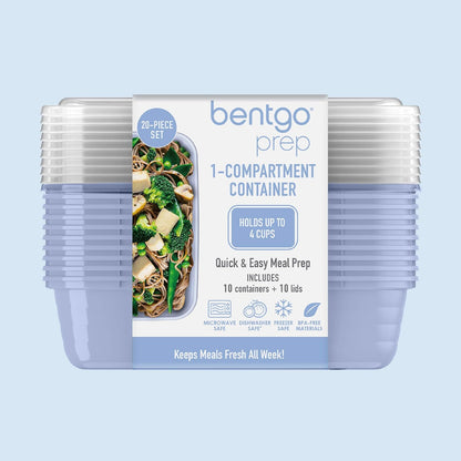 Bentgo Prep - 20-Piece 1-Compartment Reusable Meal Prep Containers with Lids, PFAS & BPA Free Materials, Durable, Microwave, Freezer, & Dishwasher Safe To Go Food Storage (Gold)