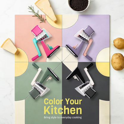Upgraded Rotary Cheese Grater, Hand Crank, Pinkish Purple