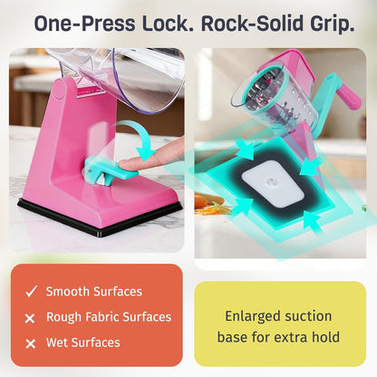 Upgraded Rotary Cheese Grater, Hand Crank, Pinkish Purple