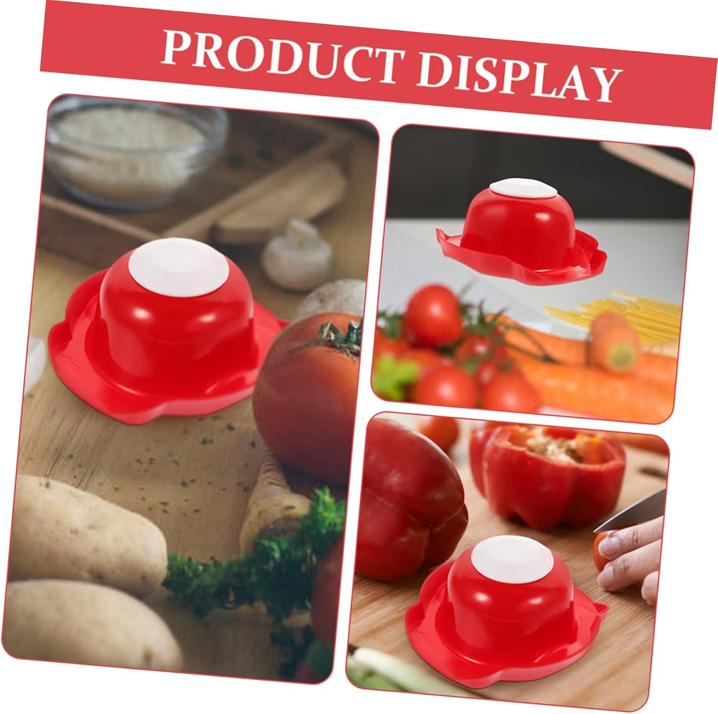 Zerodeko Red Handheld Vegetable Grater Food Holder Safety Cutting Finger Guard Kitchen Protector for Mandoline Slicer Preventing Injuries and Ensuring Secure Slicing at Home and Restaurants