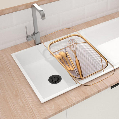 Stainless Steel Sink Strainer, Mesh Drain Basket with Grip Handles for Straining Vegetables Draining Fruits Kitchen Use