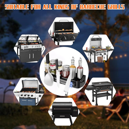 Strong Magnetic Grill Caddy for Blackstone, Heavy Duty Griddle Caddy with Tools Holder, Magnetic Space Saving Grill Accessories for Traeger Pit Boss Camp Chef Z Grills Royal Gourmet MSTER Cook