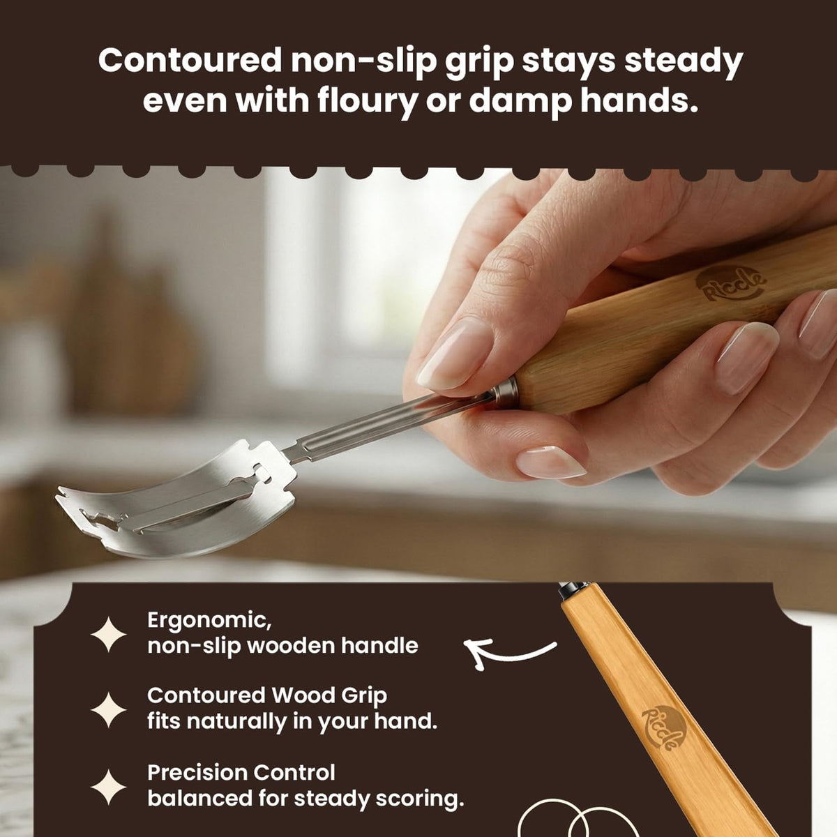 RICCLE Bread Lame, Sourdough Scoring Tool, Bread Scoring Tool, 10-Blade Set