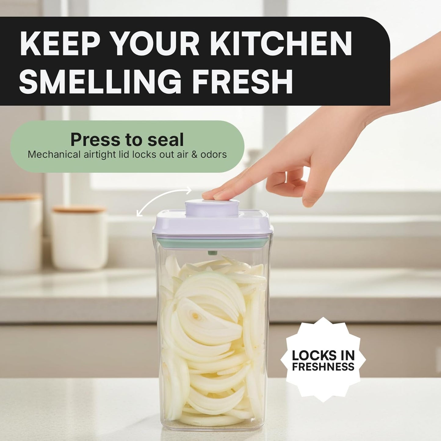 Bop Top Airtight Food Storage Containers with Lid 2 Cups / 16 oz | Kitchen Canister Sets | Air Tight Pantry Container | Pop Top Dry Food Storage Containers for Snacks, Sugar, Flour, Baking, Pasta