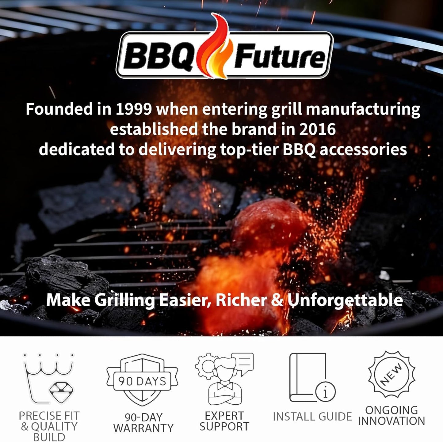 Organizer Kit for Weber Grills - Condiment Caddy, Garbage Bag Holder for Weber Slate Griddle and Spirit Series(2025 Models) Grills, 3400105 Grill Accessories for Works Side Rail, Barbecue Utensils