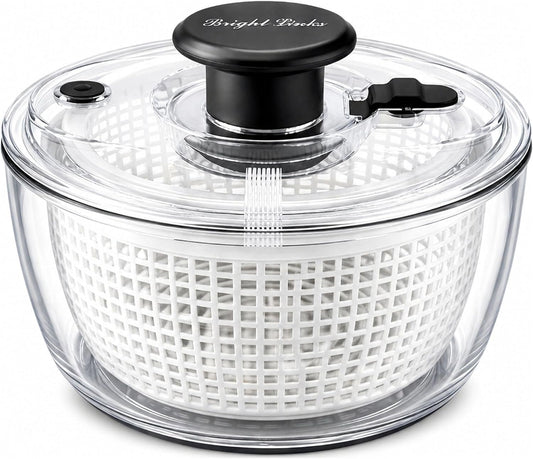 Good Grips Salad Spinner 6.3 Qt – Large Lettuce Spinner & Salad Cleaner with Bowl & Lid, Fruit Washer, Vegetable Cleaner, Strainer Bowl, Fast Drying Multipurpose Kitchen Tool