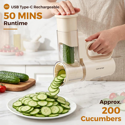 Hand‑held & Desktop Electric Cheese Grater 4‑in‑1 Slicer Shredder