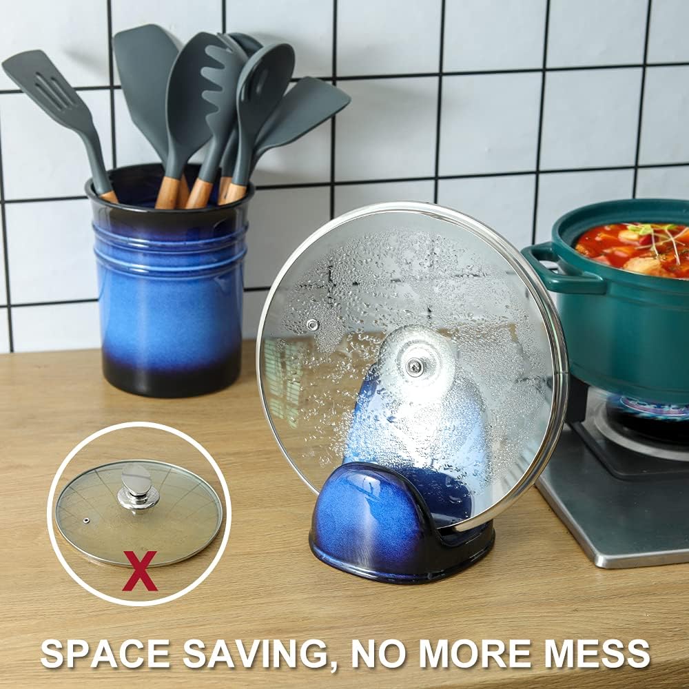 Nihow Ceramic Pot Lid Holder While Cooking for Kitchen Counter/Stove Top