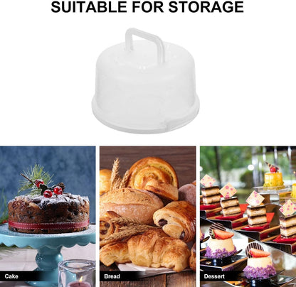 Hemoton Reusable Plastic Cake Box with Lid and Handle 9.84X8.26X5.11 Inch Portable Cake Carrier for Storage and Bread Transport