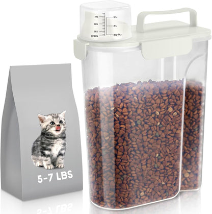 LEAWALK 5Lbs Airtight Cat Dog Food Storage Container with Upgraded Large Nozzle BPA-Free, Pet Food Storage Containers for Rice, Grain, Pet Food, Flour, Dog Treat Storage (Dark Gray, 5L-1pack)