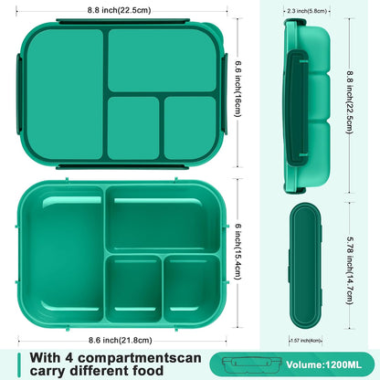 Amathley Lunch Box Kids,Bento Box Adult,Leakproof Lunch Containers for Adults/Kids/Toddler,1200ML-4 Compartments bento Lunch box with Utensil,Microwave & Dishwasher & Freezer Safe (Pink Berry)