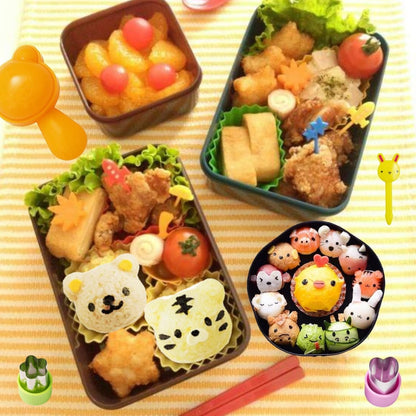 Rice Ball Molds 21PCS Onigiri Mold Set Cute Animal Sushi Molds Rice Shaper Rice Ball Shaker Bento Box Accessories DIY with Nori Seaweed Punch Cutter Food Picks