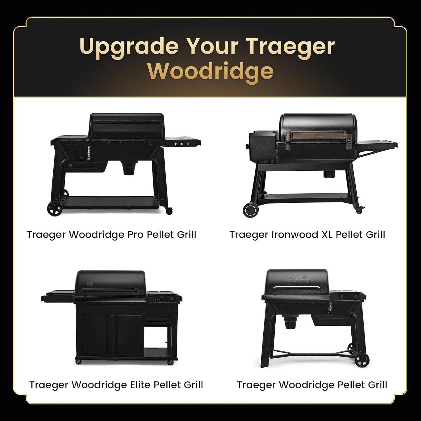 QuliMetal Folding Front Shelf for Traeger Pro 34, Texas Elite 34, Century 885 and Eastwood 34, 37" x 12" Heavy-Duty Grill Prep Table with Cutting Board, Stainless Steel Basin, Lid and 5 Hooks