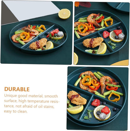 MAGICLULU PP Divided Plate for Portion Control Three-Compartment Tray Fixed Breakfast Plate for Diet Management for Adults Meal Prep and Healthy Eating