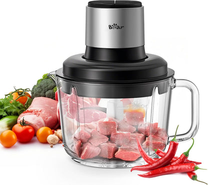 Bear Food Processor, 400W Electric Food Chopper with Handheld Glass Bowl