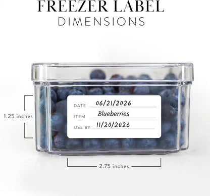 SAVVY & SORTED Expiration Date Pantry Labels, 160 Waterproof Food Expiration Date Label for Containers, Kitchen Stickers for Food Freshness, Use by Meal Prep Labels, Best By Write On Labels