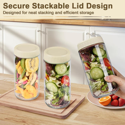 Overnight Oats Containers with Lids, 10oz Wide Mouth Mason Jars with Lids, 9 Pack Glass Jars with Airtight lid for Chia Pudding Yogurt Salad, Meal Prer Oatmeal Jars, Pink