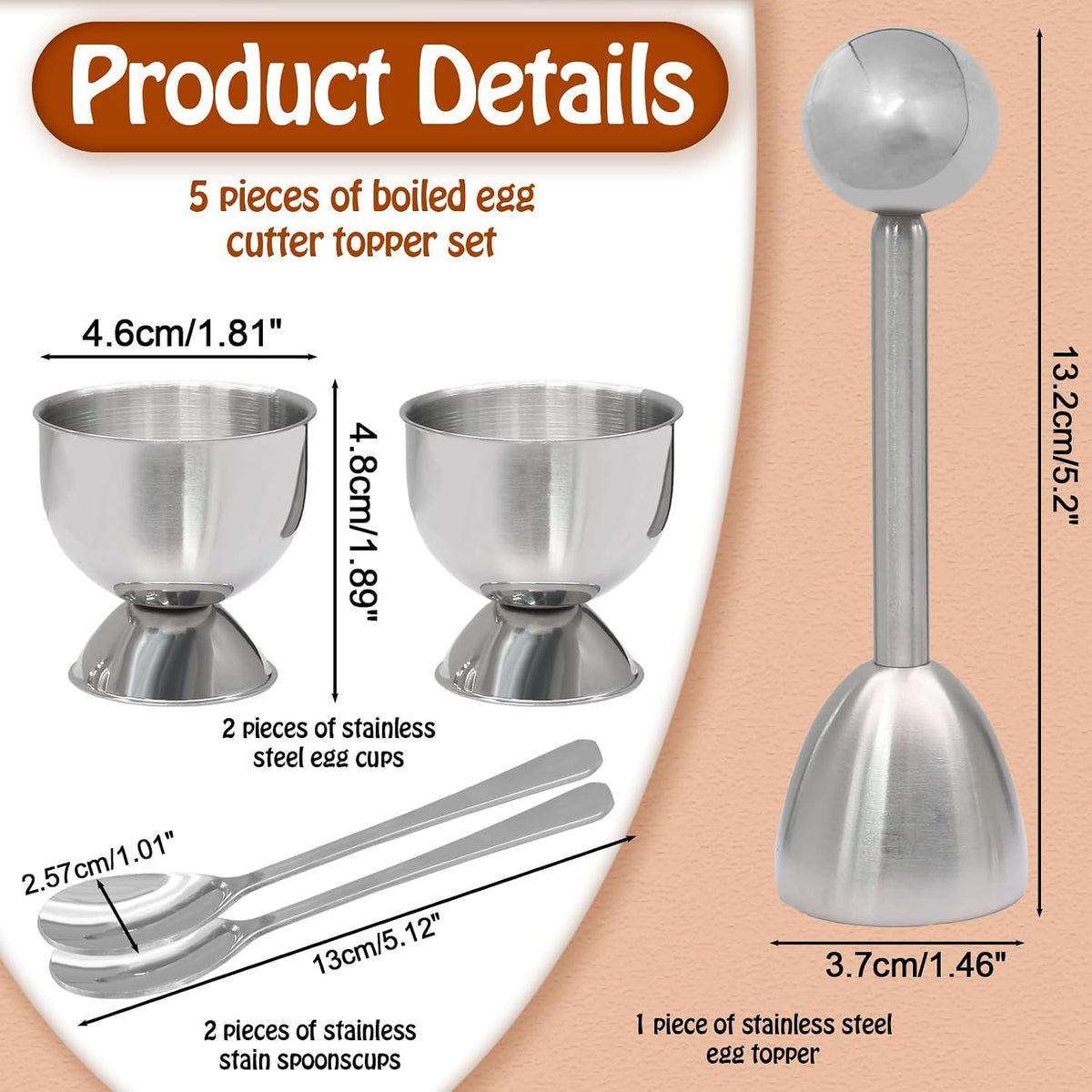 Egg Cups & Cracker Set of 5
