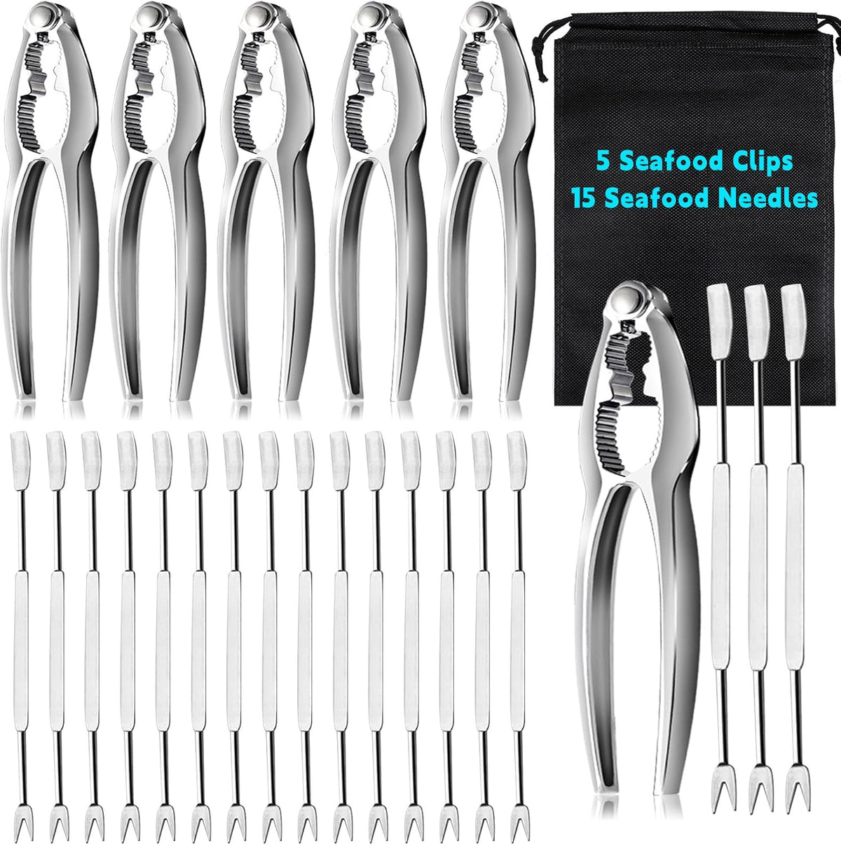 20 Pcs Crab Crackers and Tools, Nut Crackers Seafood Tools