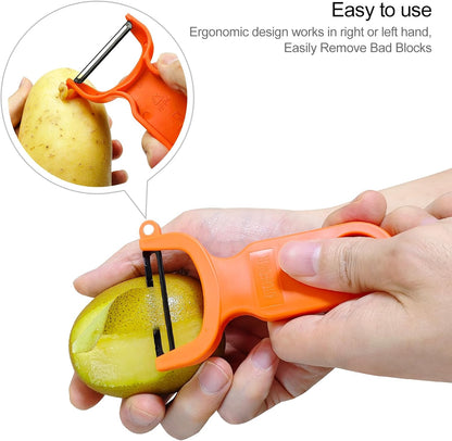 Original Vegetable Peeler Carbon Steel Blade 3-Pack Red/Green/Yellow