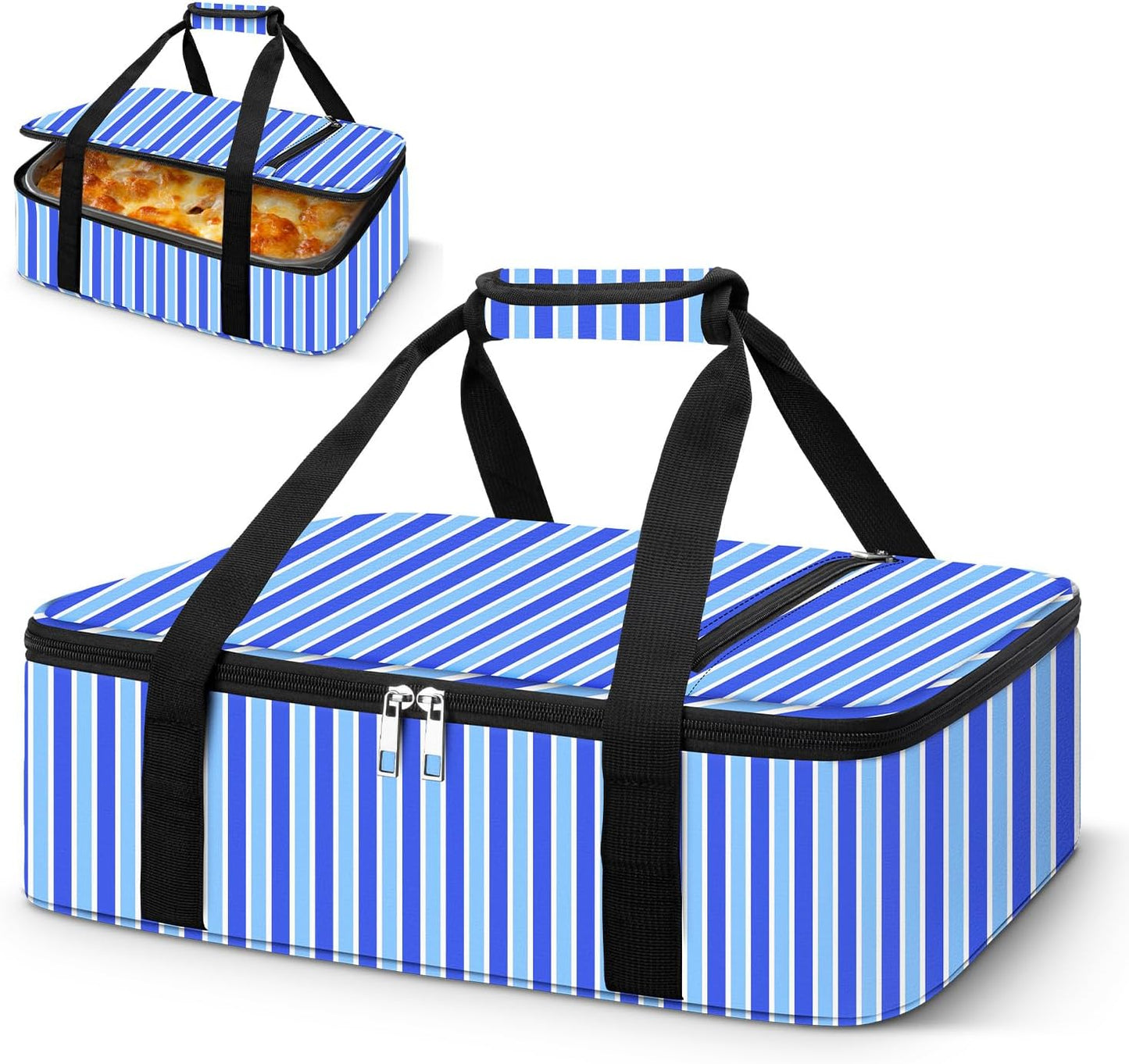 Coobiiya Insulated Casserole Carrier,Lasagna Lugger Tote Keeps Food Hot or Cold,Thermal Lunch Bag Warmer & Cooler Carrier Bag,Portable Tote Bag Fits 9" x 13" Baking Dish for Picnic and Cookout