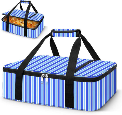 Coobiiya Insulated Casserole Carrier,Lasagna Lugger Tote Keeps Food Hot or Cold,Thermal Lunch Bag Warmer & Cooler Carrier Bag,Portable Tote Bag Fits 9" x 13" Baking Dish for Picnic and Cookout