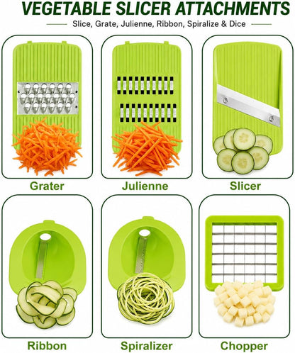 Large Salad Spinner with Slicer - 7-in-1 Lettuce Spinner, Chopper & Grater