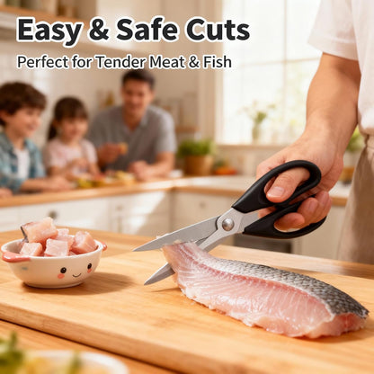 Multipurpose Kitchen Shears, 8.7" Professional Heavy-Duty Scissors, Dishwasher Safe, Rust-Resistant Stainless Steel, Ergonomic Soft Grip Handles for Cooking and Home Use