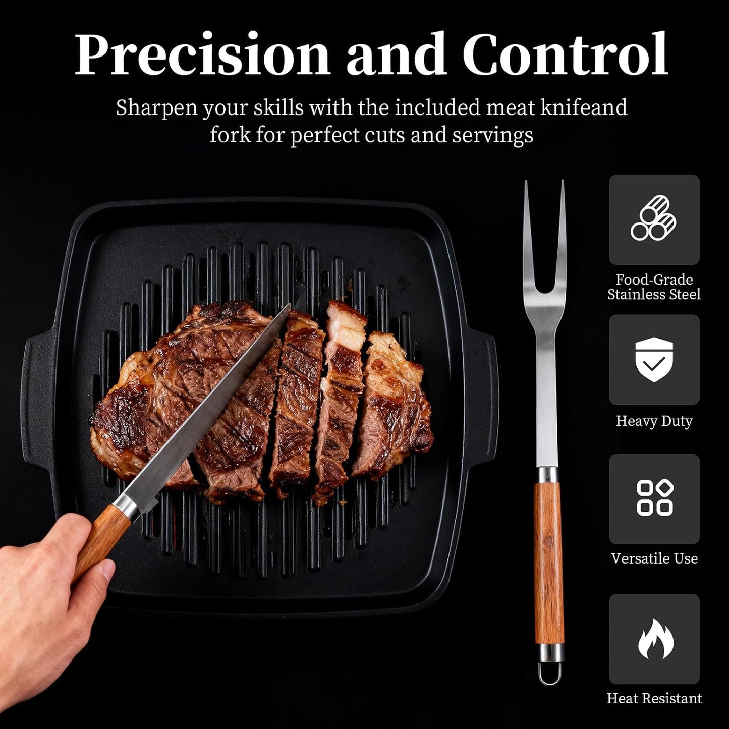 13Pcs Stainless Steel BBQ Grilling Accessories Set, Dad Gifts for Fathers Day Grilling Gifts,Portable Practical Grill Tools Utensils Kit with Storage Bag for Outdoor Grill Camping Backyard