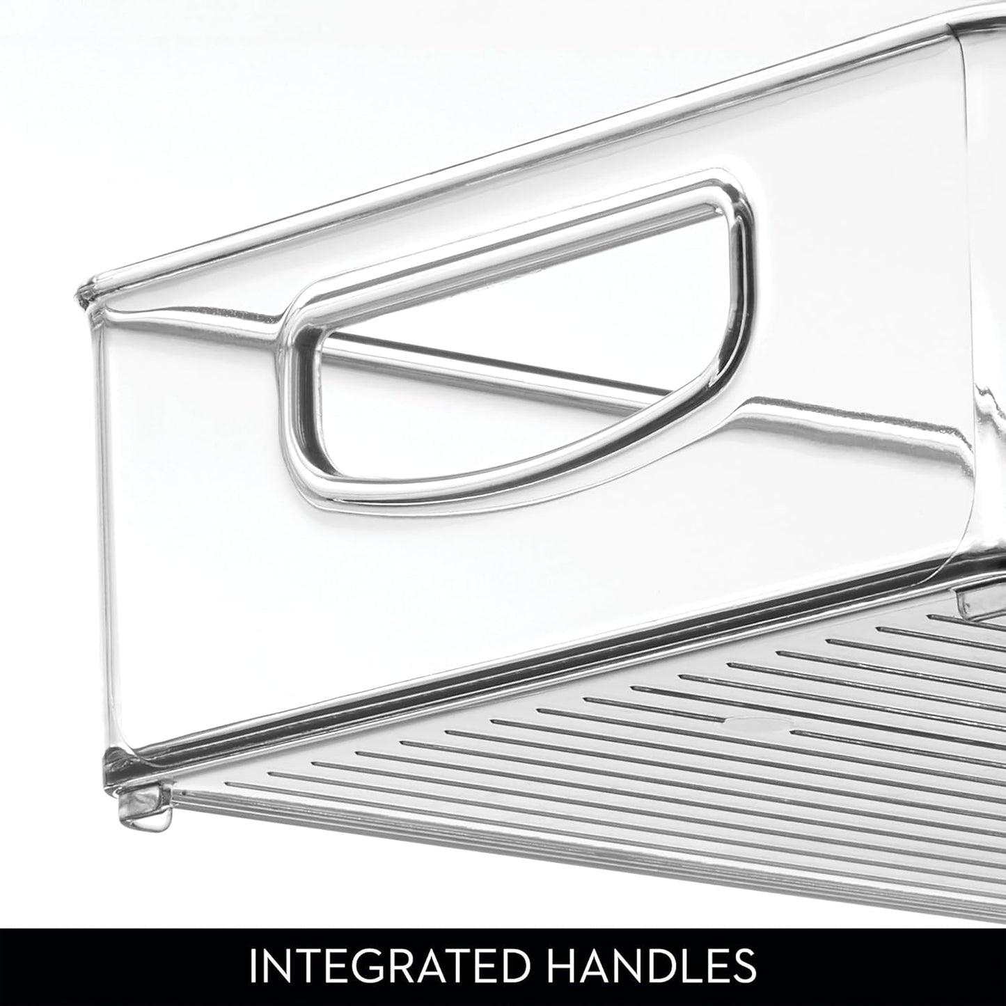 iDesign Slim Extra Long Clear Storage Bin, Narrow Stackable Organizer for Kitchen or Pantry