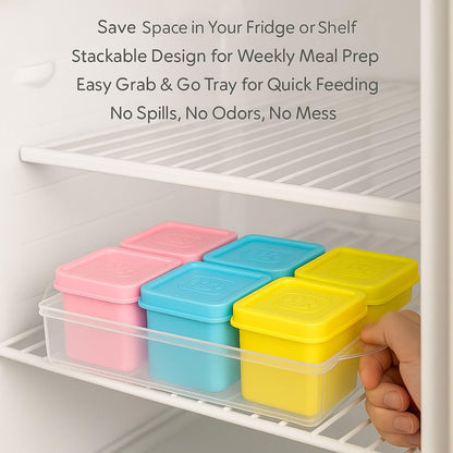 2ME Airtight Pet Wet Food Storage Containers with Lids (4-Pack, 12oz) - Silicone Meal Prep Kit for Dog & Cat Food - Freezer, Microwave & Dishwasher Safe - with Stainless Steel Scoop
