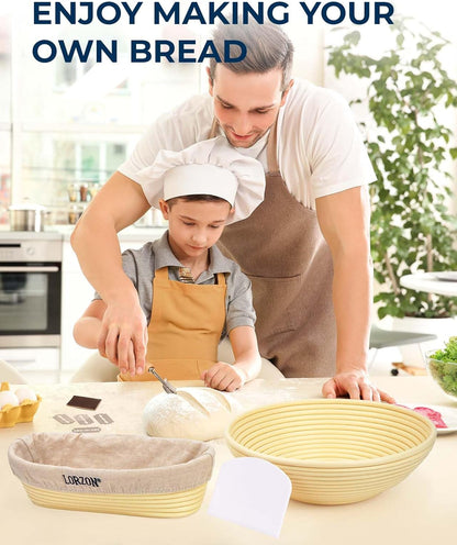 Banneton Proofing Basket Set, Sourdough Bread Baking Supplies (Plastic)