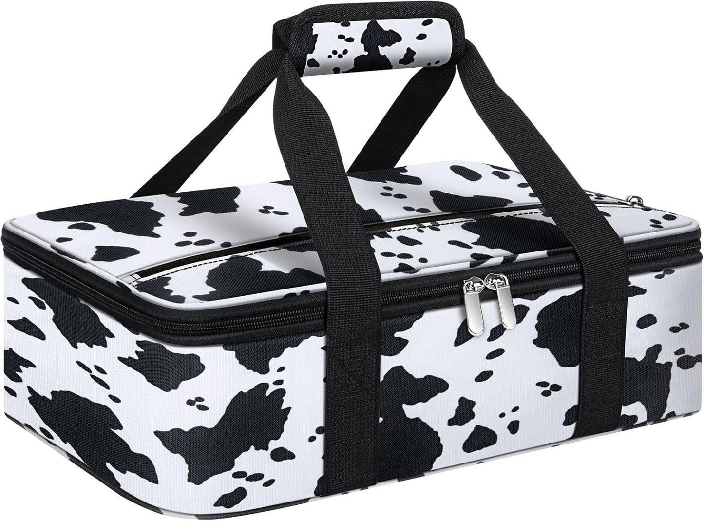 Insulated Casserole Carrier, Portable Casserole Carrier for Hot or Cold Food Lunch Tote Warmer or Cooler Bag, Lasagna Lunch Bag for Potluck Parties- Fits 9" x 13" Baking Dish-Charcoal Grey