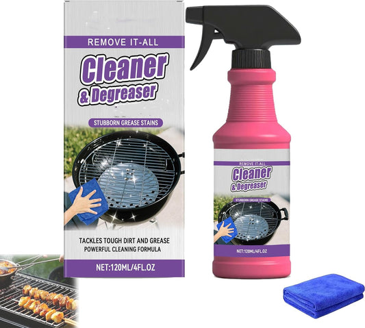 Fast-Acting Heavy-Duty Grill Degreaser Spray, 120 ML BBQ Heavy Duty Degreaser Grill Cleaner Spray, Grills Cleaner Spray For Outdoor Grills (2pcs)