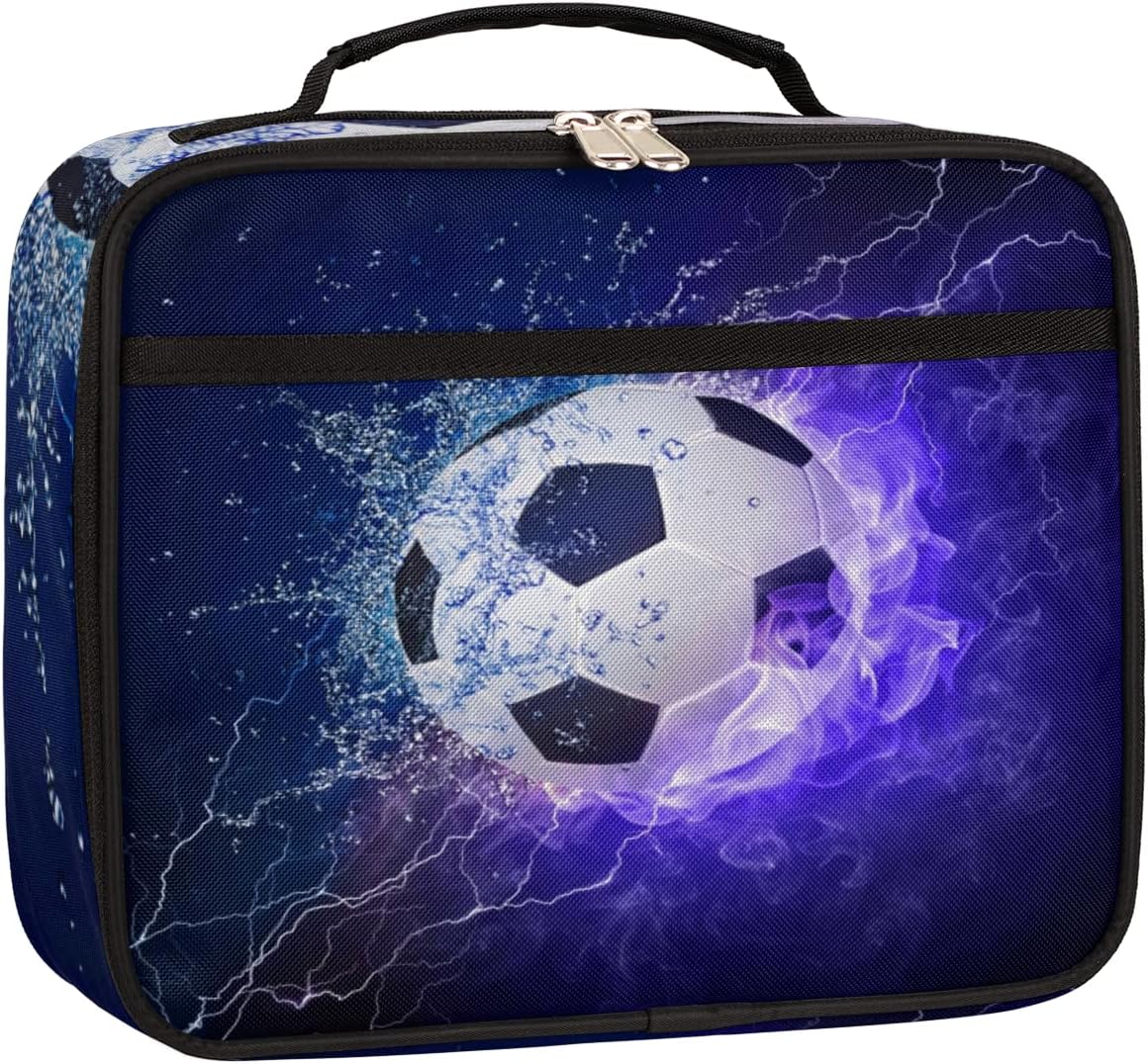 Kids Lunch Box for Boys Girls Black Red Sport Basketball Insulated Lunch Bag Reusable Small Cooler Bag Meal Containers Tote Kit for School Travel Women Men