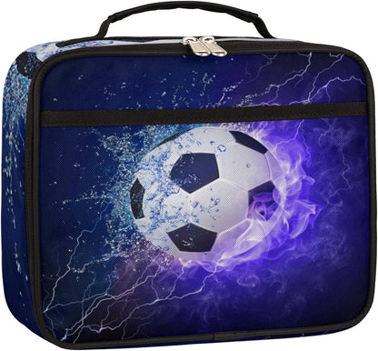 Kids Lunch Box for Boys Girls Black Red Sport Basketball Insulated Lunch Bag Reusable Small Cooler Bag Meal Containers Tote Kit for School Travel Women Men