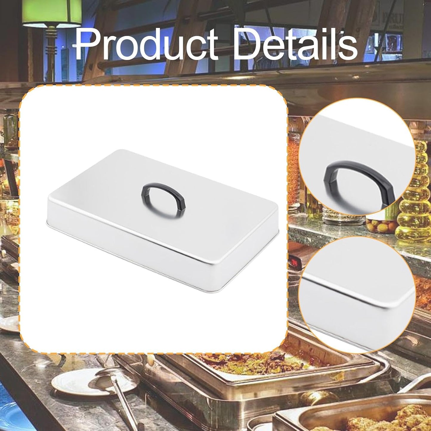 Grill Lid Steaming Food Cover Cooking Dome Rectangular Grilling Dome Burger Cover for Commercial BBQ Flat Top Griddle Patties, 22.2x14.6x6.6cm