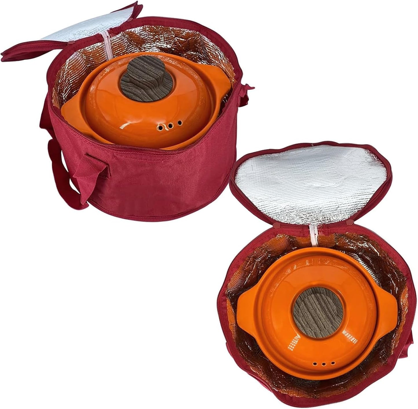 2 Pack Round Casserole Carrier Insulated Bags, Pie Tray, Insulated For Cold, 12.5 In Pie Carriers For Transport (Black)