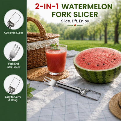 2 in 1 Stainless Steel Watermelon Slicer Fork
