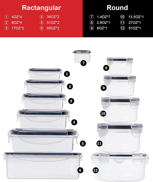 FOOYOO 56 Pcs Large Food Storage Containers Set with Lids (28 Containers + 28 Lids), Airtight Plastic Storage Containers for Pantry & Kitchen Organization, BPA-Free, Leak-Proof