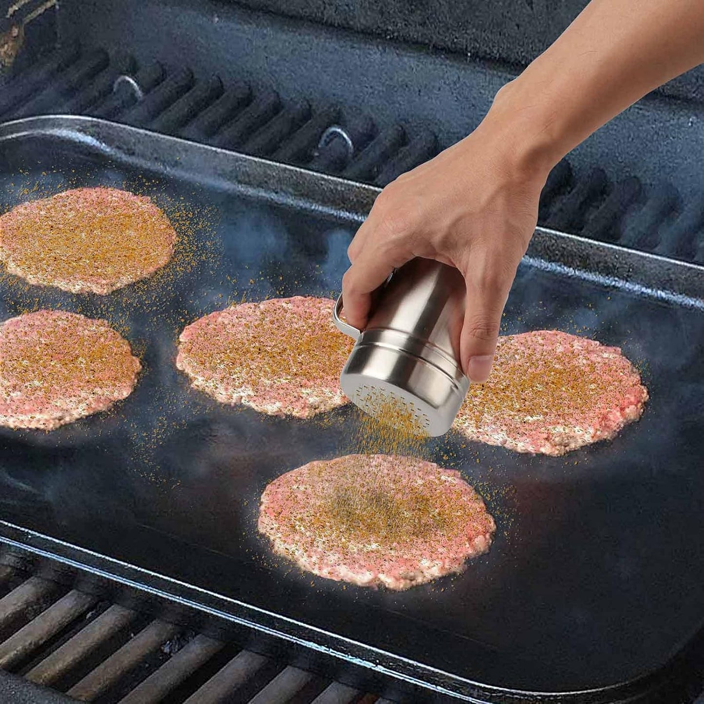 HULISEN Cheese Melting Dome & Smashed Burger Press, 6.2" Grill Press with 9" Basting Cover, Stainless Steel Burger Smasher, Griddle Accessories Kit for Flat Top Grill Cooking Indoor/Outdoor