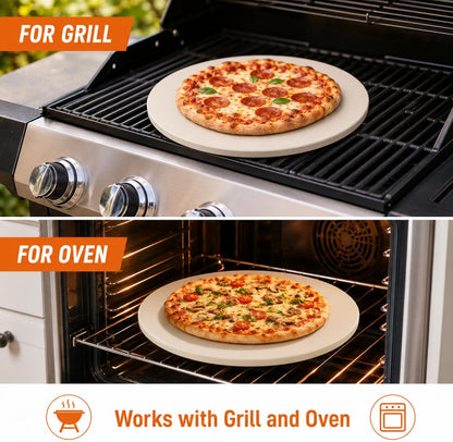 Extra Large 24 x 17 3/4 Inch Rectangular Pizza Stone for Oven and Grill