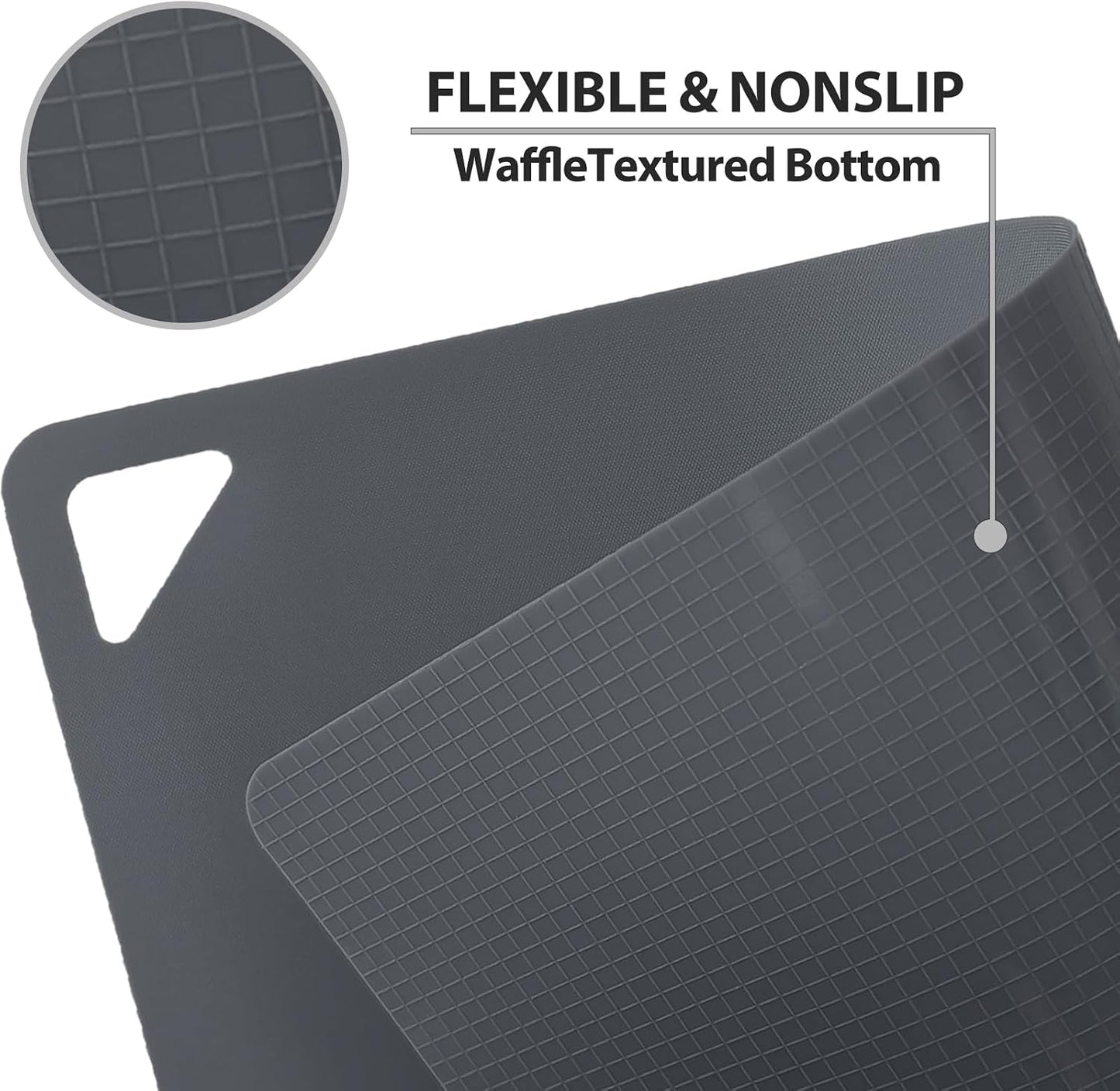 WK Flexible Plastic Cutting Mats for Kitchen Set of 3, Non Slip Cutting Mat, Thin Cutting Sheets, BPA Free, Dishwasher Safe, Multi Sizes, Multi Colors